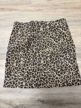 Jolt 1/25W Leopard Print Mini Skirt in Tan and Black